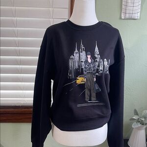 DKNY Black Graphic Crewneck Sweater